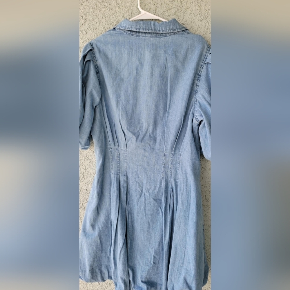 NWT GAP Light Blue Button-Up Mini Dress - Picture 5 of 10